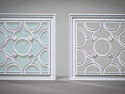 Highpoly Square Gothic Window Type4 3D model