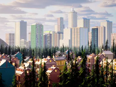 Dual Season Mountain Environment 3D model