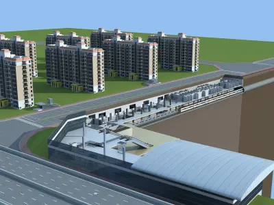 Section of Subway Station 2 3D model