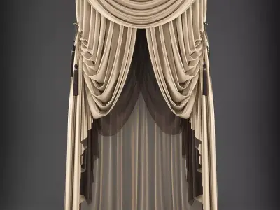 Curtain Low-poly 3D model 124