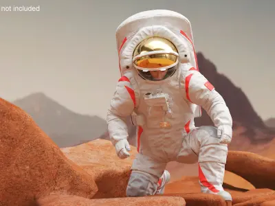  Chinese Moon Spacesuit Empty Rigged 