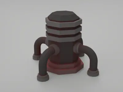 Rooftop pack - 17 Pieces Low-poly 3D model