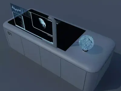 Sci Fi Desk Low-poly 3D model