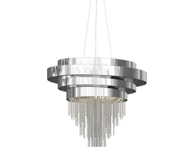 Guggenheim modern chandelier in gold 3D model