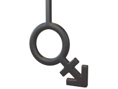 Bigender Gender Symbol v4 001 Low-poly 3D model