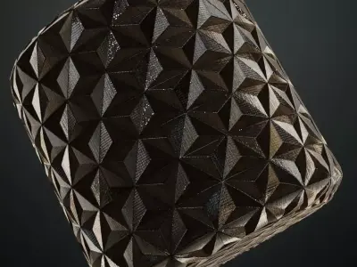 Geometric Triangle Wood Mosaic PBR Seamless Texture