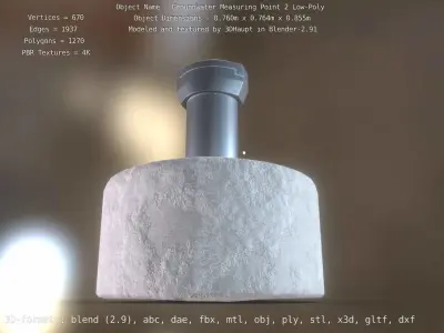 Groundwater Measure Pipe Low-Poly Version 2  Low-poly 3D model