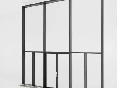 Panoramic glazing Stained glass 27 Low-poly 3D model