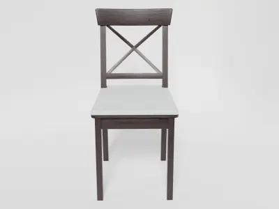 Dark wood chair  3D model