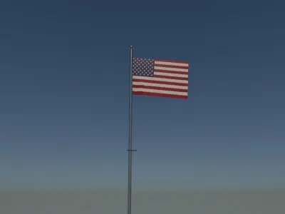 United states flag Free 3D model