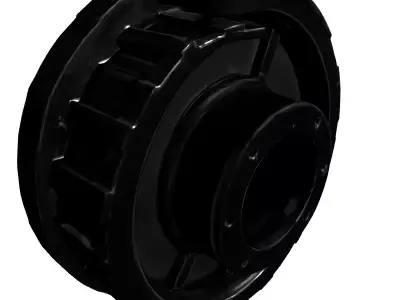 Detailed Mechanical Wheel Component Low-poly 3D model