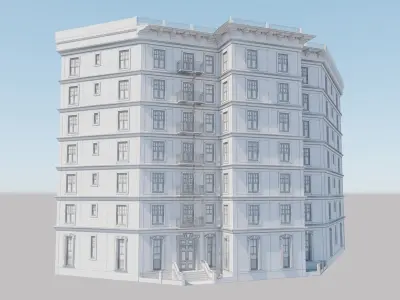 New York City Apartment Building 03 THREEDEE INC Low-poly 3D model