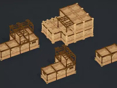 Hand Paint Desert House Low-poly 3D model