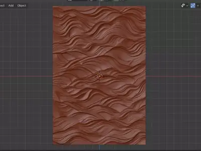 Modern wavey Relief Panel Wall Decor Set STL Mural CNC 356  3D model