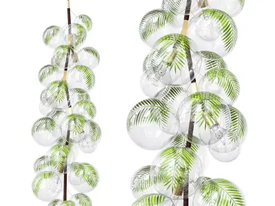 Painted Palm X-Tall Bubble Chandelier 3D model