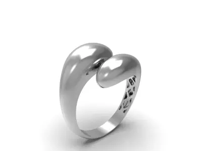 Chunky stone-free rings with light weight 3D print model 3D print model