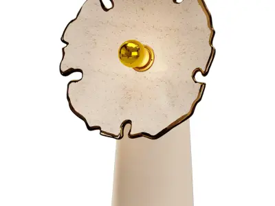 Designer Table Lamp Flow Gold Low-poly 3D model