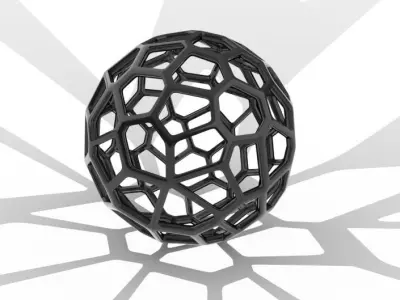 Voronoi Lamp - Generative design - 3D print model 3D print model
