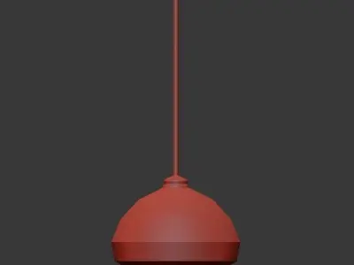 Amonte 1 Light Satin Gold Pendant with Matte Opal Glass Shade 3D model