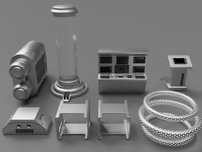 sci-fi kitbash set 1 3d model  3D model