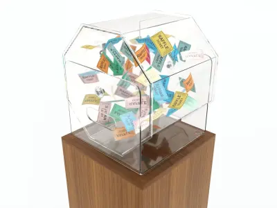 Raffle Drum Floor Standing 3D model