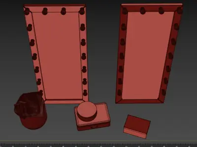 Floor make-up mirror 3D model