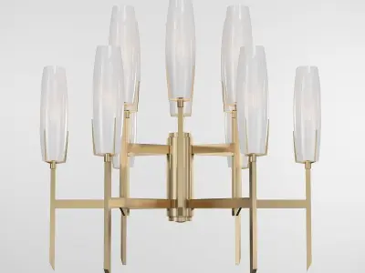 ARTERIORS brass chandelier with glass shades 3D model