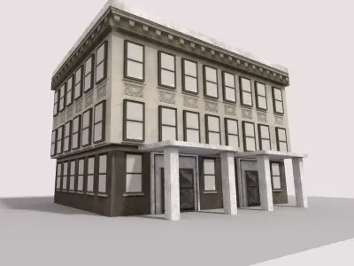 low poly city building 3D model