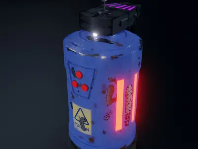 Sci Fi Grenade Low-poly 3D model
