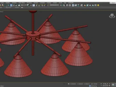 Modern Simplicity Cone Chandelier Low-poly 3D model