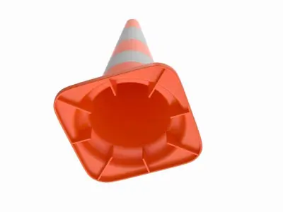 Traffic Cone Low-poly 3D model 42