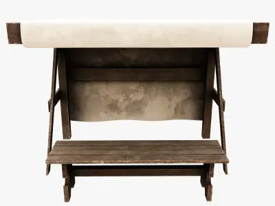 Market Stall Cotton Low-poly 3D model