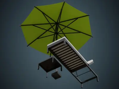 Sun Lounger 2 Basic 3D model