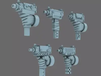 Space Orcs Uzi Style Pistols 3D print model