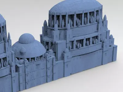 Sci fi City Dome palace 3 models 3D model