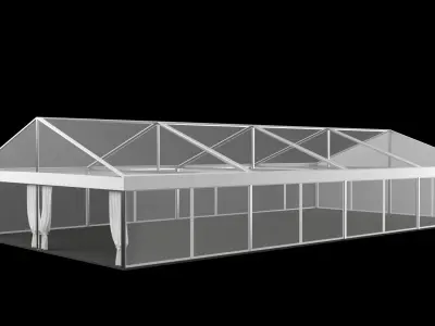 Transparent Marquee wedding tent Low-poly 3D model
