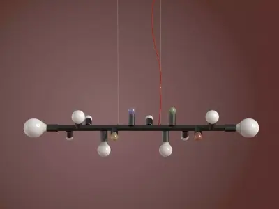Party pendant light with balls 3D model