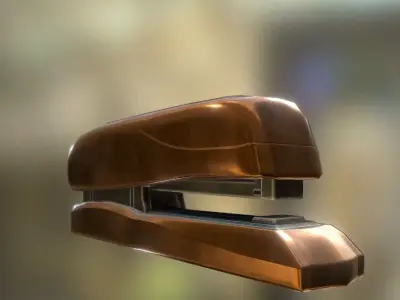 Stapler Rigged And Animated Copper Version Low-poly 3D model