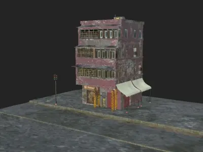 old house Low-poly 3D model 10