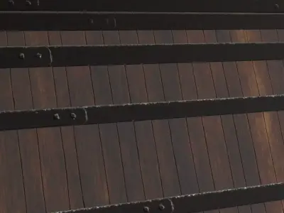 Rustic Nailed Wood Planks PBR Seamless Texture