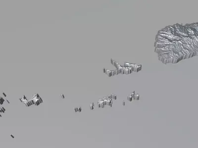 Saint Vincent and the Grenadines Terrain Country 3D model