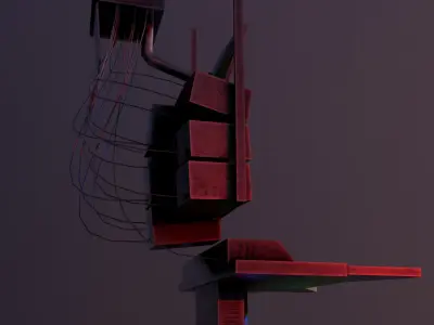 Sci-Fi Control Desk  Low-poly 3D model