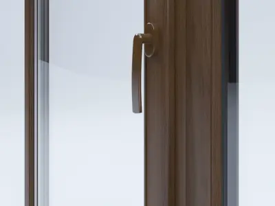Window wooden with two glass panes Free 3D model