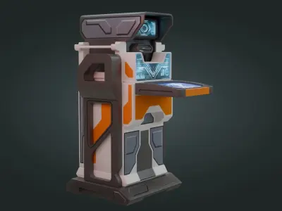 Sci-Fi Computer - Game Ready - PBR Low-poly 3D model 2