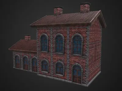 Medieval house Low-poly 3D model