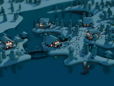 Village 3 Low-poly 3D model