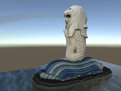 Merlion Singapore 3D lowpoly model  Low-poly 3D model