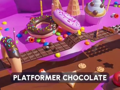 Platformer 3 Chocolate Low-poly 3D model