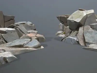 Rock Set Low-poly 3D model 48