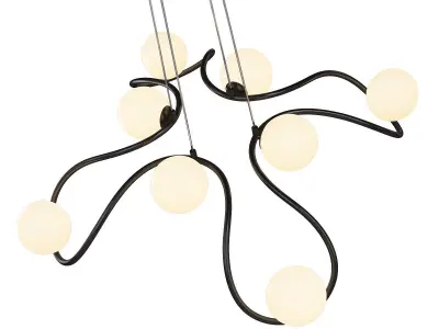 GELLER chandelier with balls hanging from it Low-poly 3D model